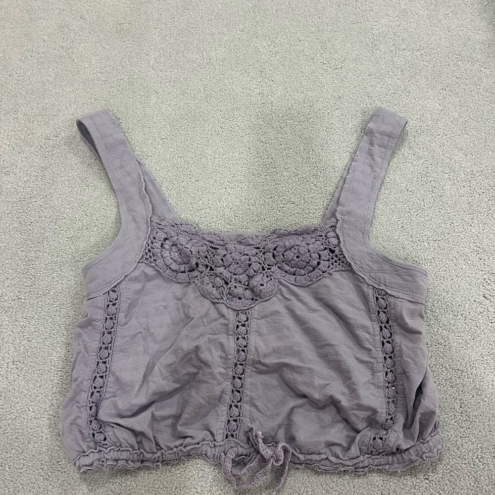 Free People Lavender Crochet Crop Top